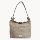 'Esme' Cream Python Snake Real Leather Slouchy Hobo Bag