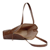 'Eva' Tan Croc Real Leather Designer Unlined Tote Bag