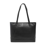 'EVELYN' Black Polished VT Real Leather Designer Tote Work Bag