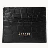 'FANN' Black Croc RFID Leather Credit Card Holder