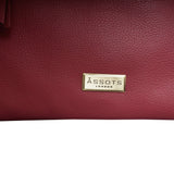 'FLORENCE' Carmine Pink Pebble Grain Leather Crossbody Bag