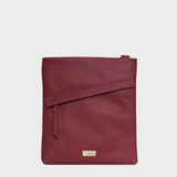 'FLORENCE' Carmine Pink Pebble Grain Leather Crossbody Bag