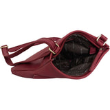 'FLORENCE' Carmine Pink Pebble Grain Leather Crossbody Bag