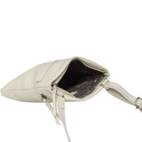 'FLORENCE' Cream Pebble Grain Leather Crossbody Sling Bag