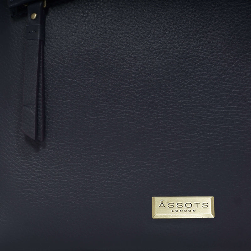 'FLORENCE' Navy Pebble Grain Leather Crossbody Sling Bag