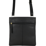 'FLORENCE' Black Pebble Grain Leather Crossbody Sling Bag