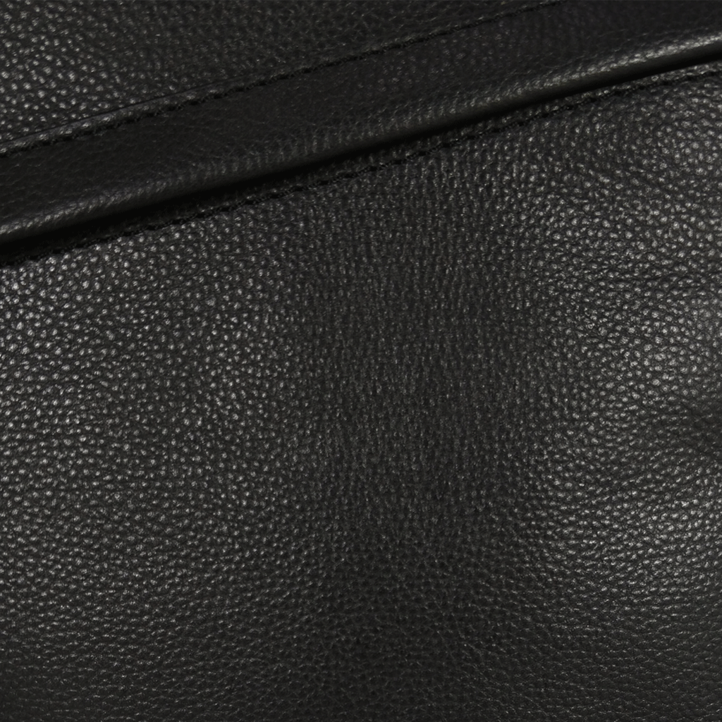 'FLORENCE' Black Pebble Grain Leather Crossbody Sling Bag