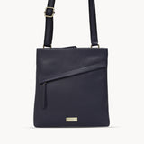 'FLORENCE' Navy Pebble Grain Leather Crossbody Sling Bag