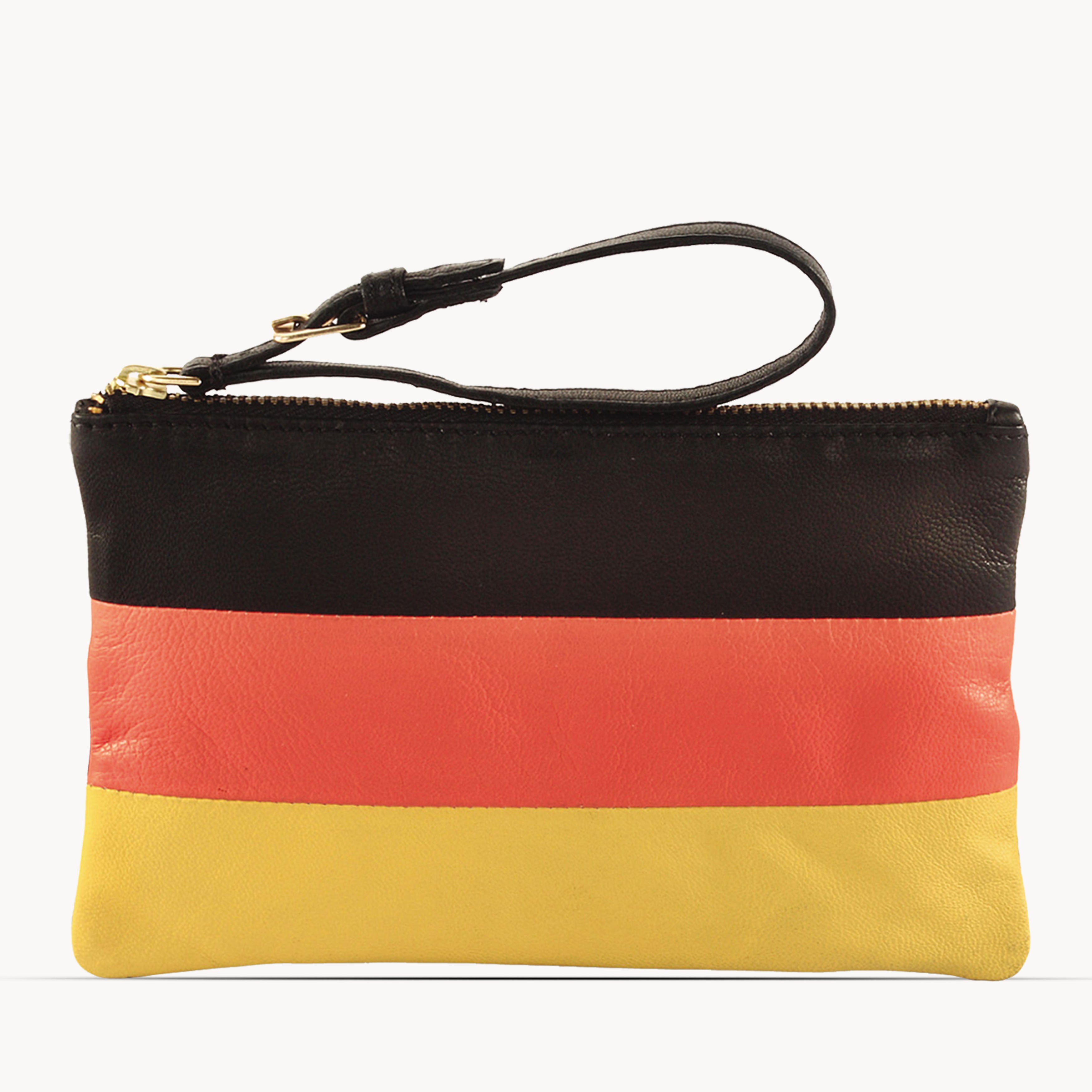 'GERMAN' Country Flag Designer Leather Wristlet