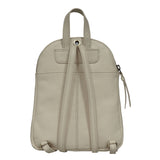 'GEORGE' Cream Mini Pebble Grain Leather Backpack