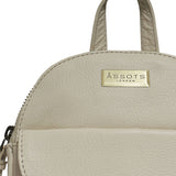 'GEORGE' Cream Mini Pebble Grain Leather Backpack