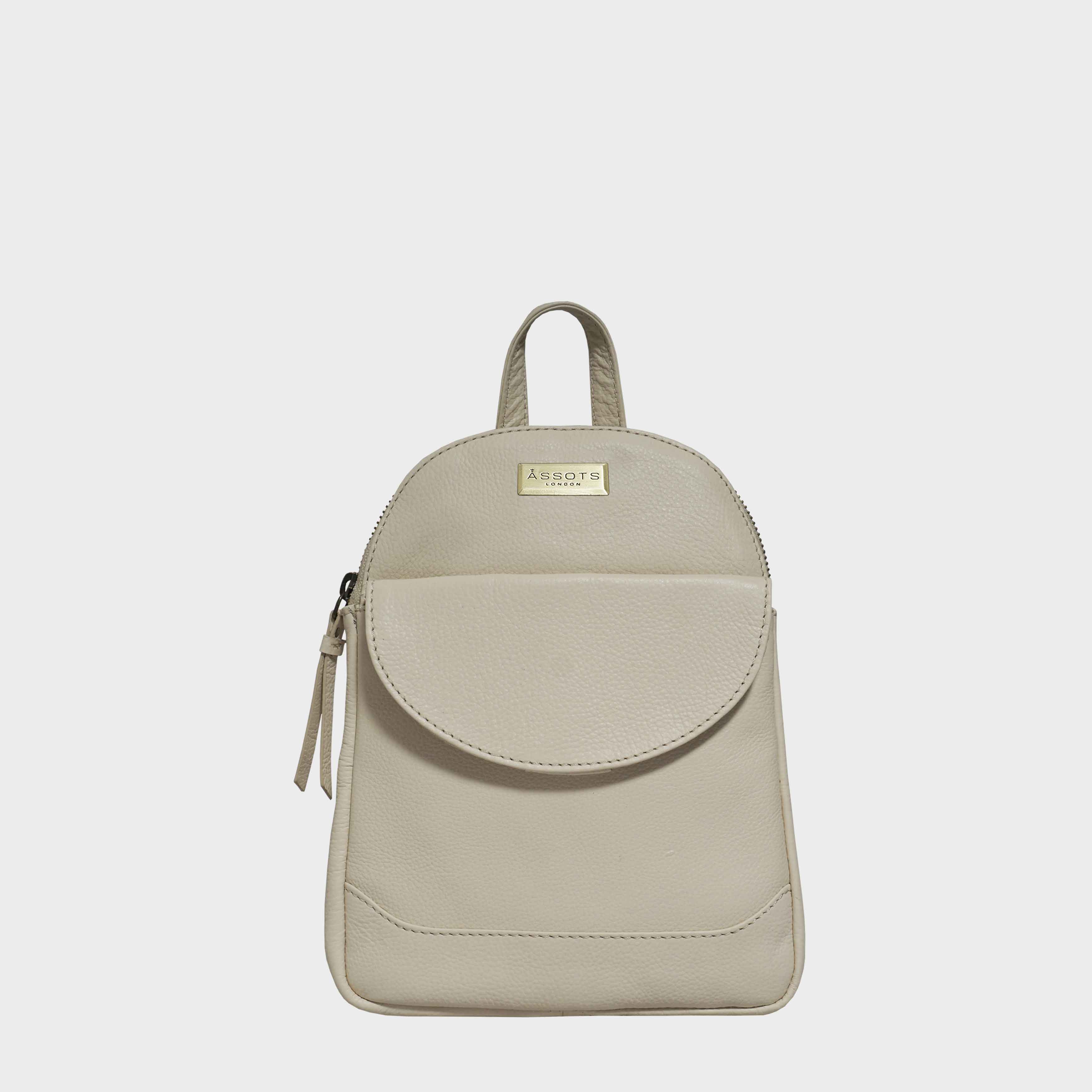 Womens Cream Mini Soft Real Leather Backpack Rucksack uk | George ...