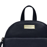 'GEORGE' Navy Mini Pebble Grain Leather Backpack