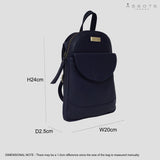 'GEORGE' Navy Mini Pebble Grain Leather Backpack