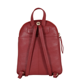 'GEORGE' Paprika Red Mini Pebble Grain Leather Backpack