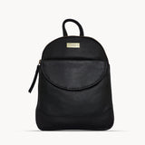 'GEORGE' Black Mini Pebble Grain Leather Backpack