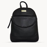 'GEORGE' Black Mini Pebble Grain Leather Backpack