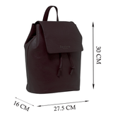 'GRACE' Burgundy Full Grain Leather Flap-over Backpack