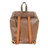 'GRACE' Tan Full Grain Leather Flap-over Backpack