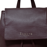 'GRACE' Burgundy Full Grain Leather Flap-over Backpack
