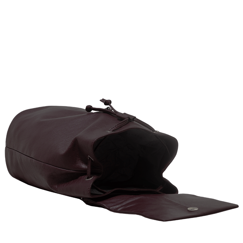 'GRACE' Burgundy Full Grain Leather Flap-over Backpack