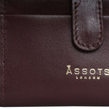 'GROVE' Burgundy Smooth RFID Tab-over Leather Credit Card Holder