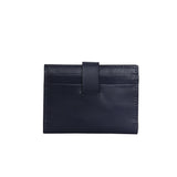 'GROVE' Navy Smooth RFID Tab-over Leather Credit Card Holder