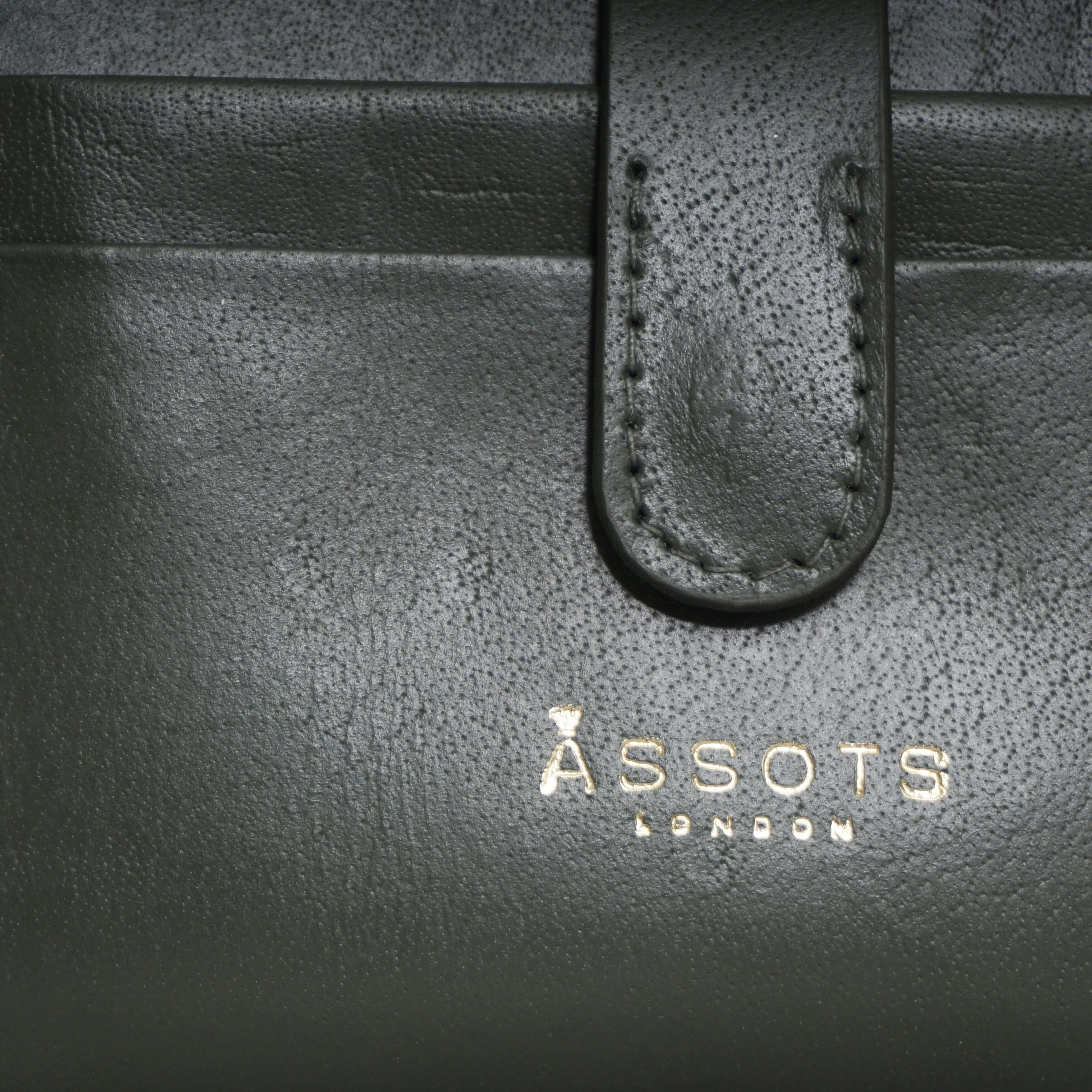 'GROVE' Forest Green Khaki Smooth RFID Tab-over Leather Credit Card Holder