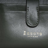 'GROVE' Forest Green Khaki Smooth RFID Tab-over Leather Credit Card Holder