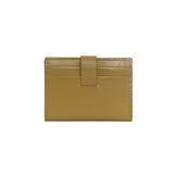 'GROVE' Mustard Smooth RFID Tab-over Leather Credit Card Holder