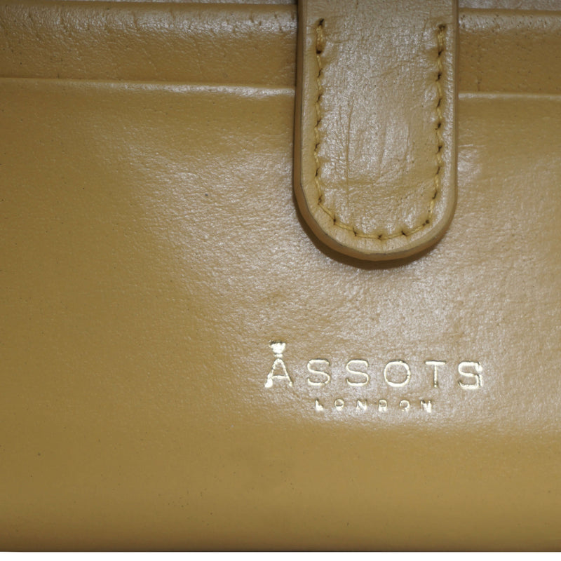 'GROVE' Mustard Smooth RFID Tab-over Leather Credit Card Holder