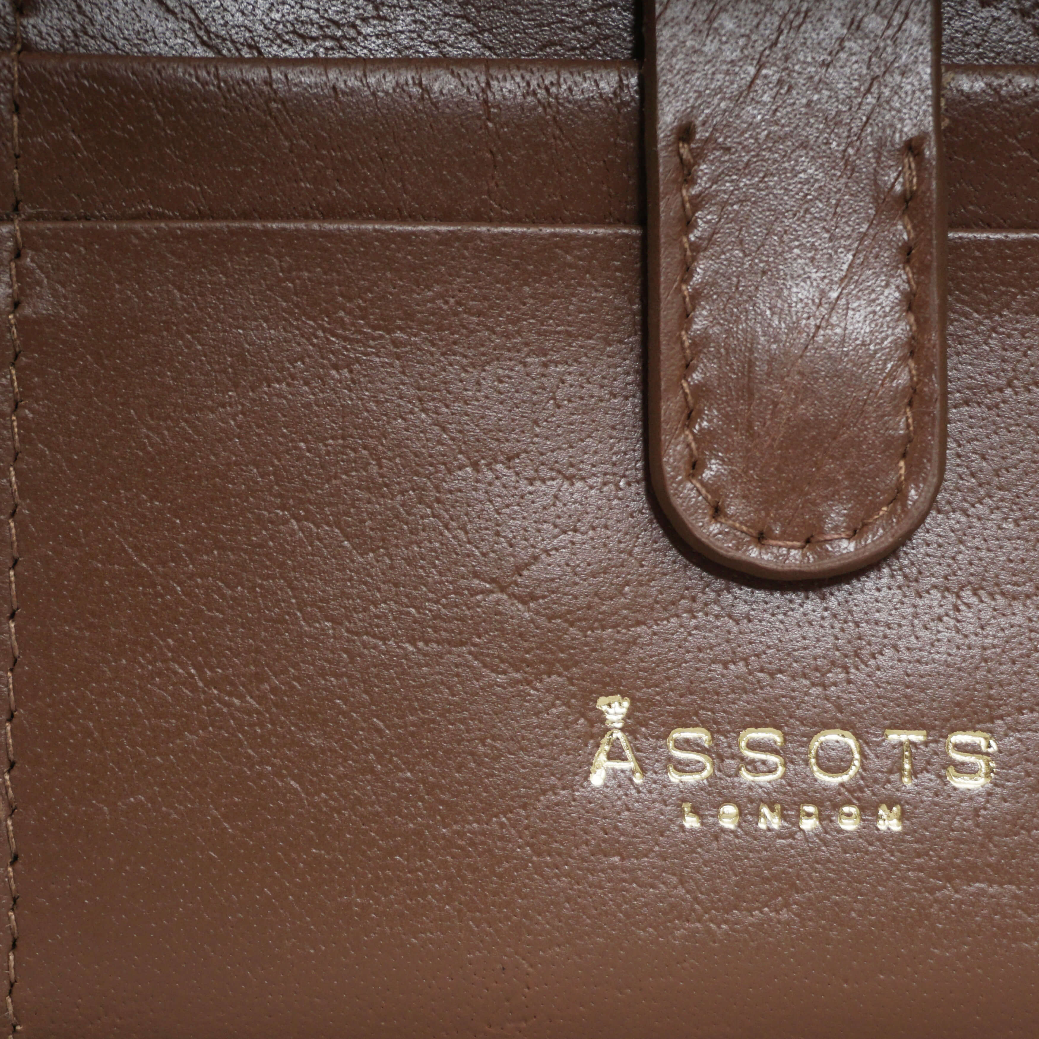 'GROVE' Tan Smooth RFID Tab-over Leather Credit Card Holder