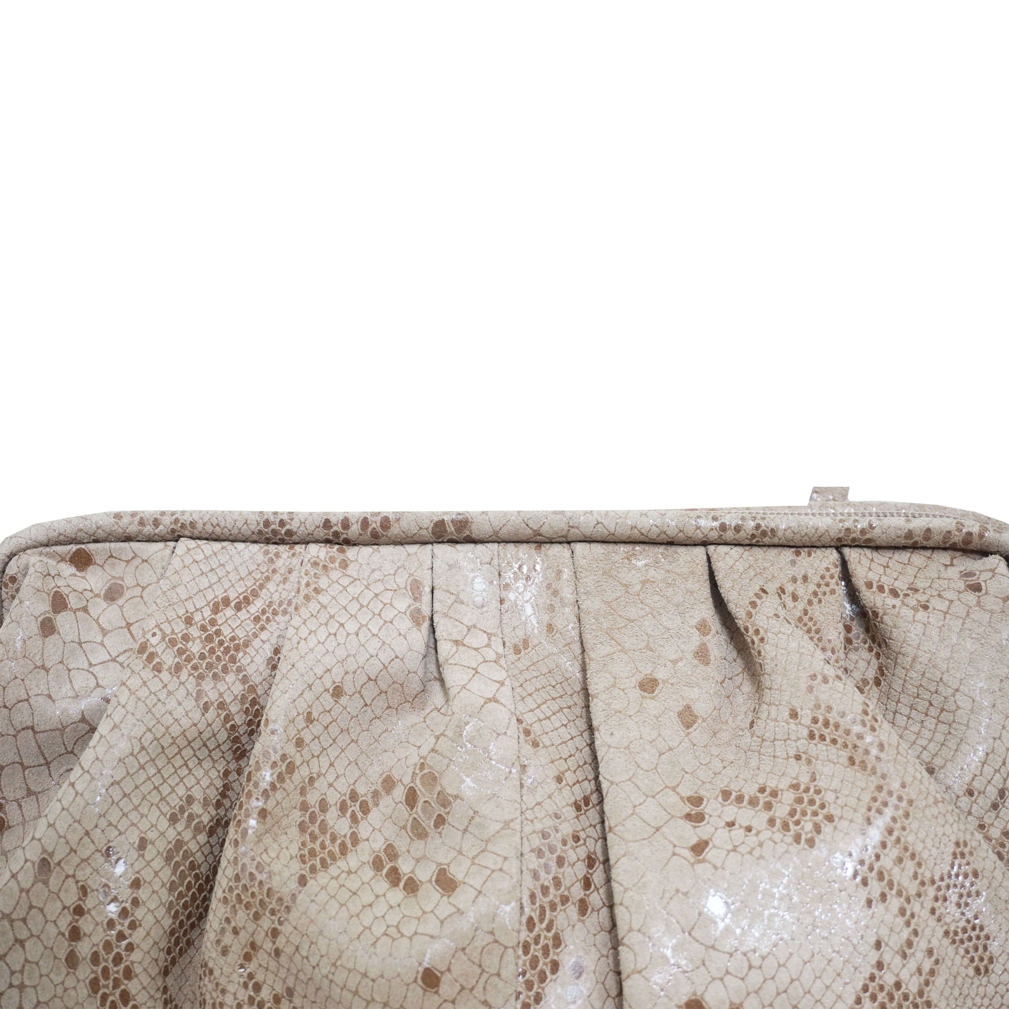 'Harper' Nude Python Snake Print Real Leather Oversized Clutch Bag