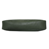 'Harriet' Olive Green Pebble Grain Real Leather Slouchy Hobo Bag