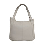 'Harriet' Cream Pebble Grain Real Leather Slouchy Hobo Bag