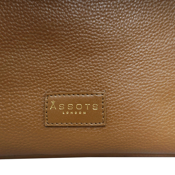 'Harriet' Tan Pebble Grain Real Leather Slouchy Hobo Bag