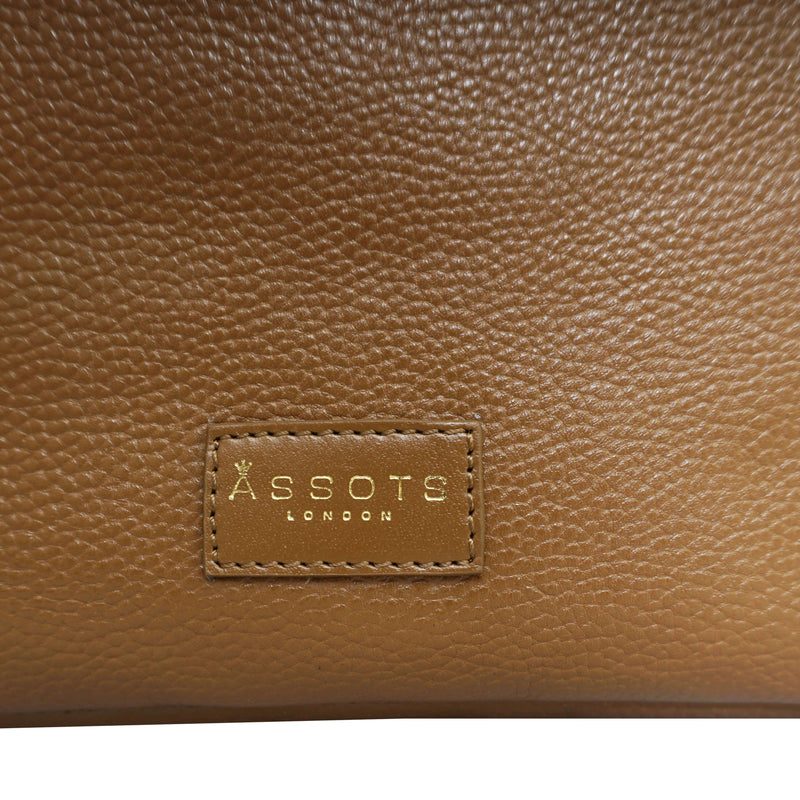 'Harriet' Tan Pebble Grain Real Leather Slouchy Hobo Bag