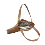 'Harriet' Tan Pebble Grain Real Leather Slouchy Hobo Bag