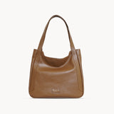 'Harriet' Tan Pebble Grain Real Leather Slouchy Hobo Bag