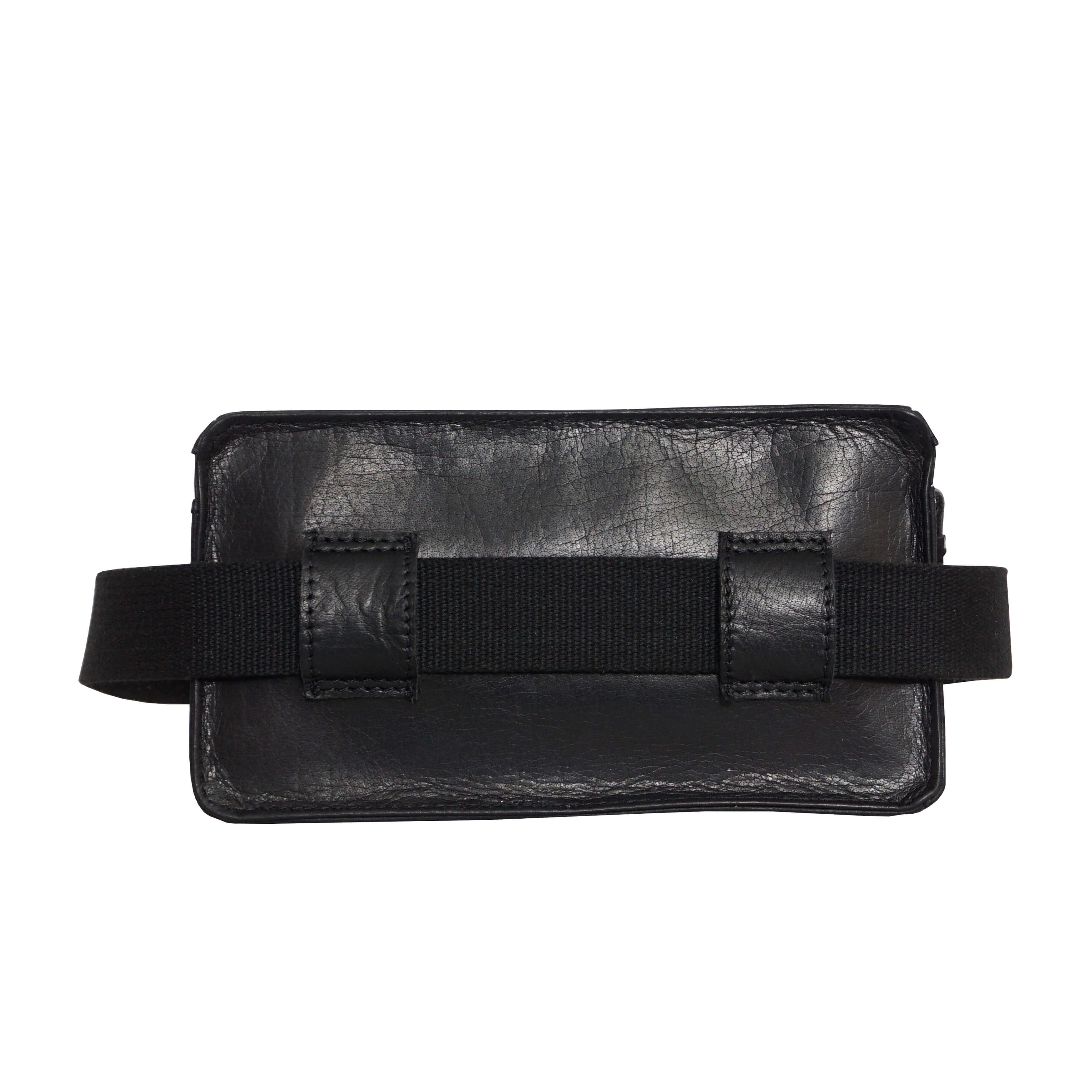 'Harry' Black Real Leather Bum Belt Unisex Bag