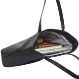 'HELENE' Black Croc Designer Leather Grab Bag
