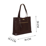 'HELENE' Brown Croc Designer Leather Grab Bag