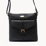 'HOXTON' Black Vintage Leather Crossbody Sling Bag