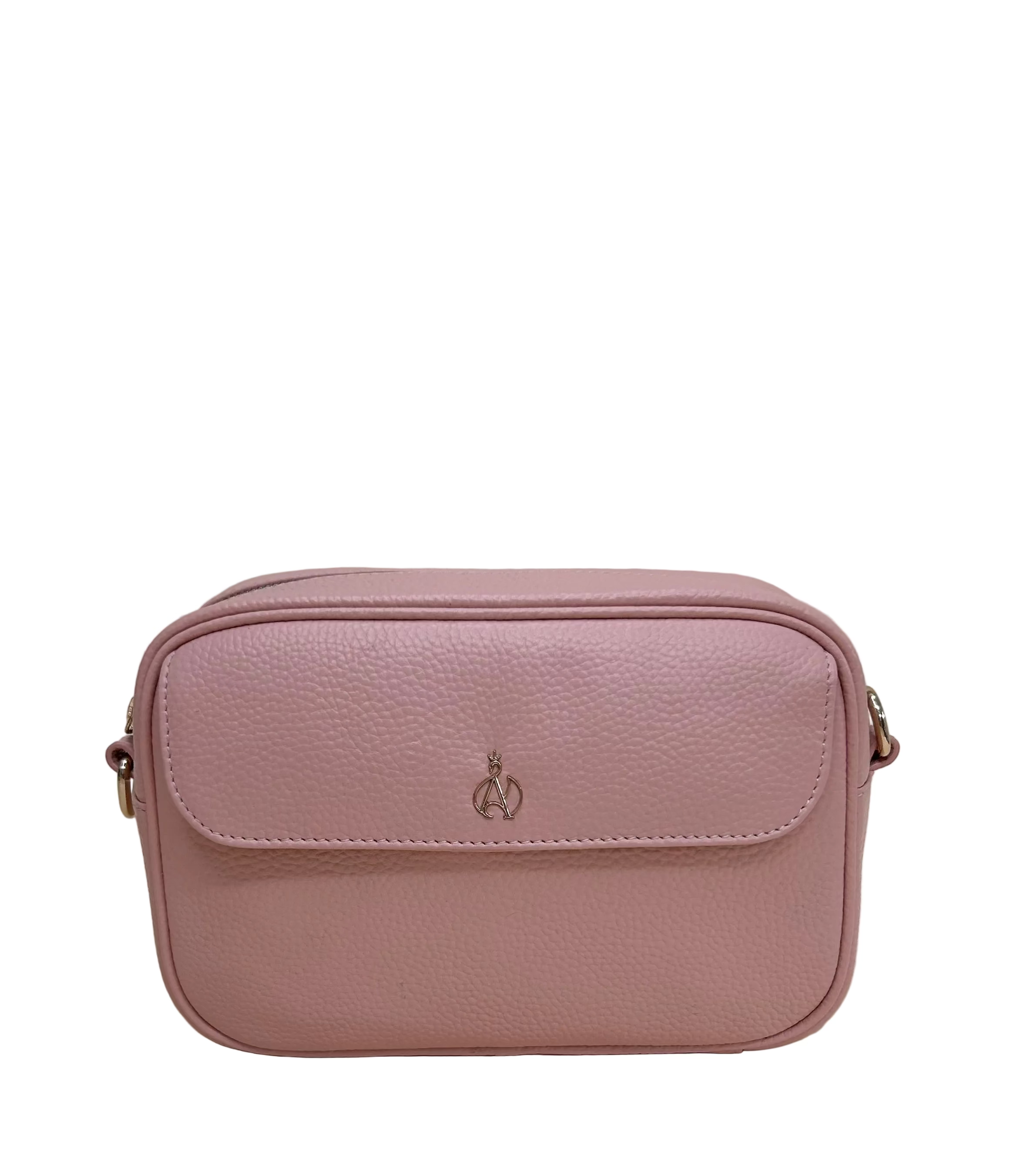 'HACKNEY' Navy Pebble Grain Real Leather Crossbody Bag