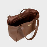 'URBAN TOTE' Tan Pebble Grain Real Leather Work Tote Bag