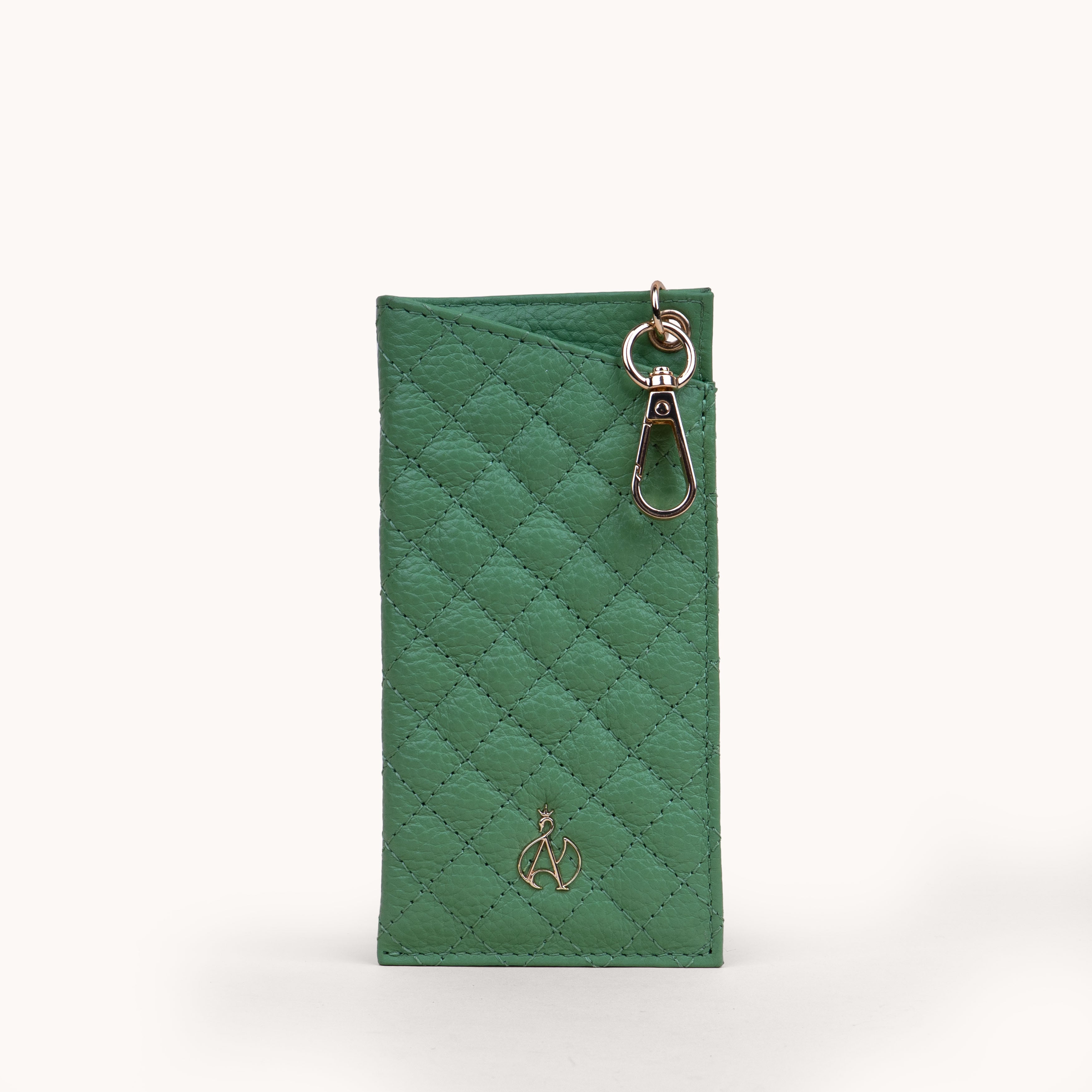 'IVY' Matcha Green Real Leather Sunglass Case