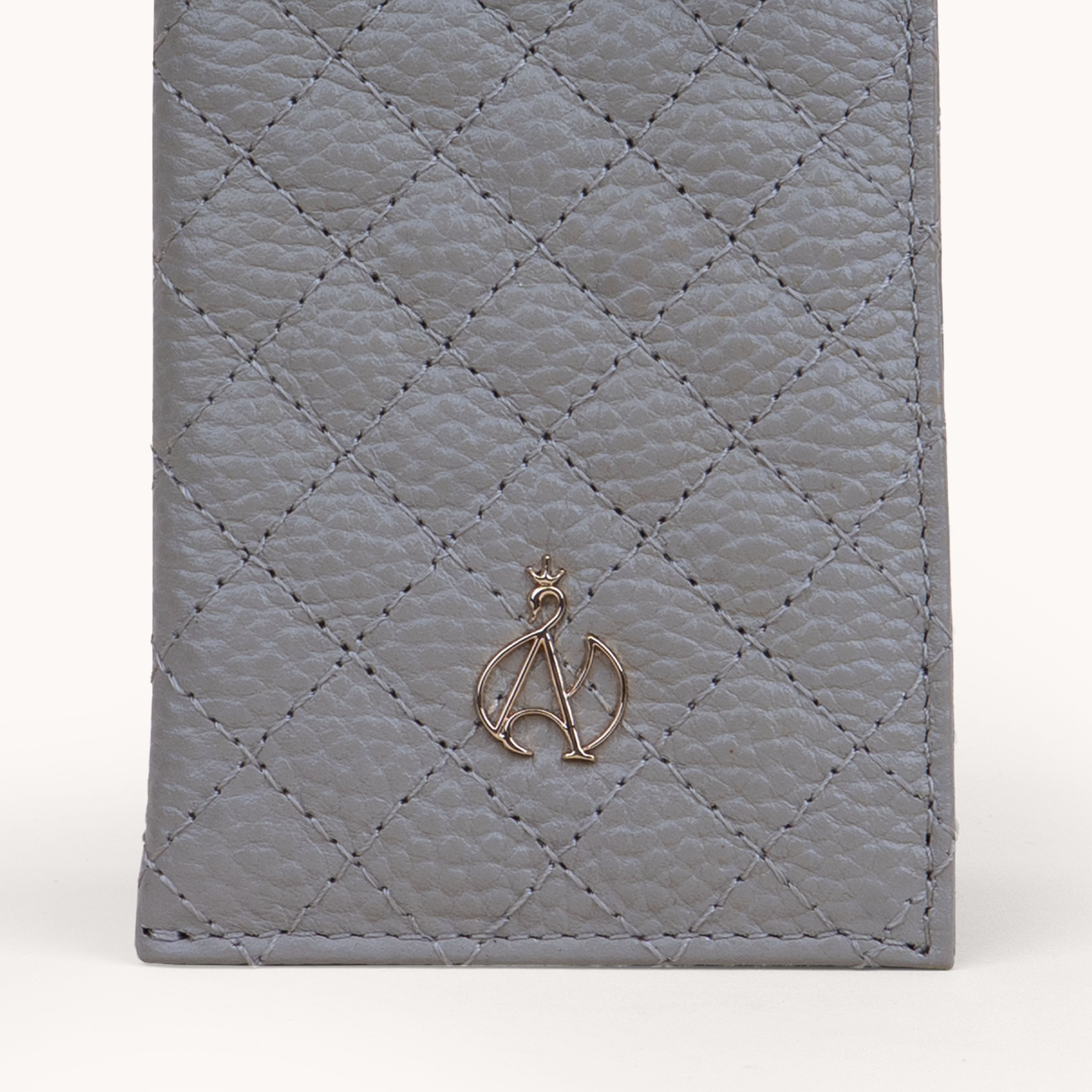 'IVY' Fog Grey Real Leather Sunglass Case