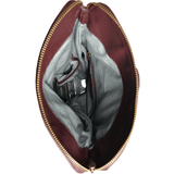 'MERLIN' Burgundy Full Grain Leather Zip Around Flap-over Backpack