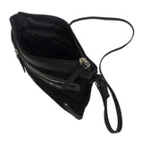 'JANET' Black Real Leather Crossbody Sling Bag