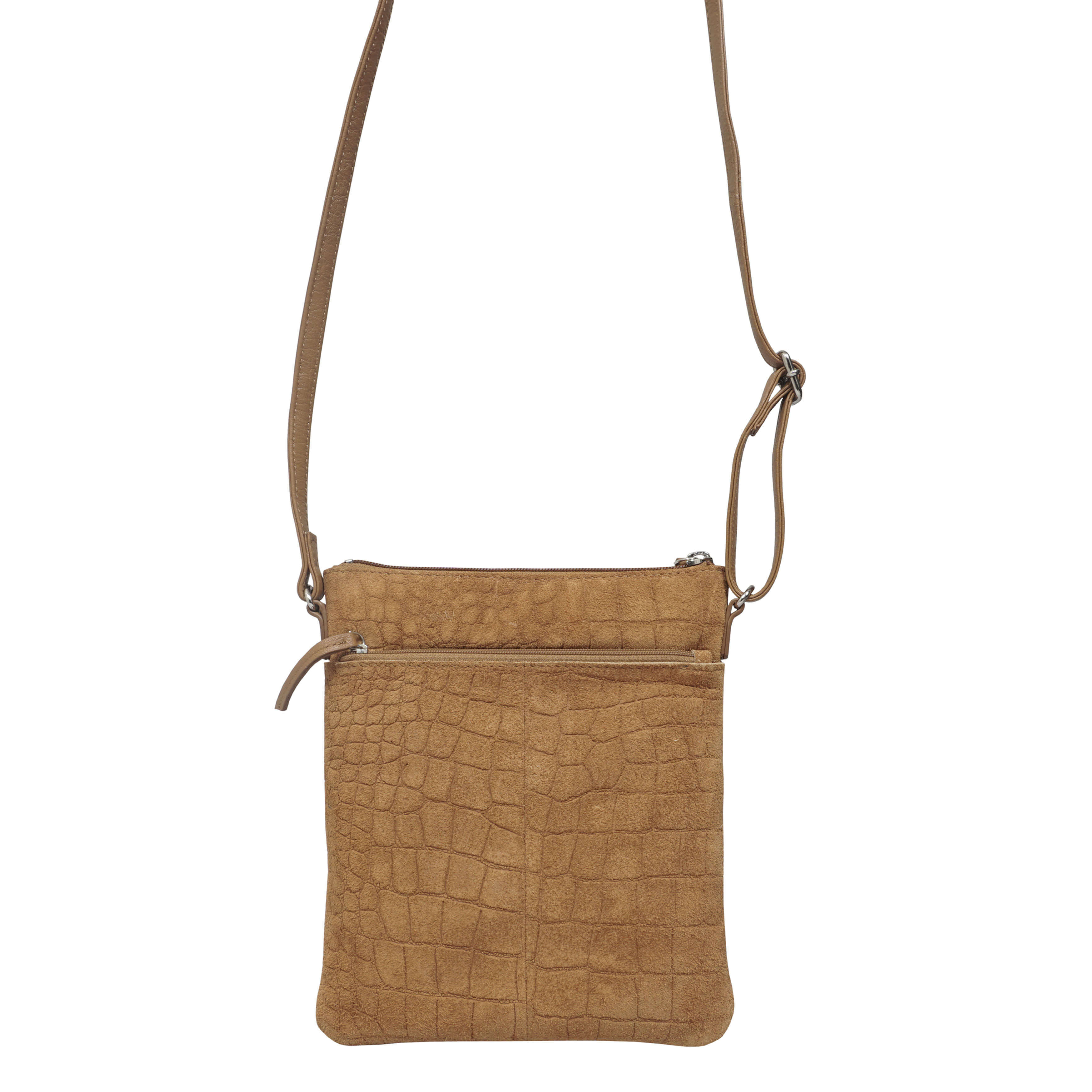 'JANET' Tan Real Leather Crossbody Sling Bag
